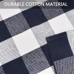 LEEVAN Cotton Buffalo Plaid Outdoor Rug 2x3 ft Checkered Front Porch Rug Washable Woven Welcome Braided Door Mat for Layered Kitchen Farmhouse Bathroom Entryway Throw Carpet Navy Blue and White