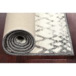 Maples Rugs Abstract Diamond Modern Distressed Area Rugs Carpet for Living Room & Bedroom [Made in USA] 5 x 7 Neutral