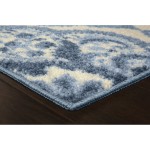 Maples Rugs Vivian Medallion Runner Rug Non Slip Hallway Entry Carpet [Made in USA] 2 x 6 Blue
