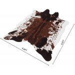 NativeSkins Faux Cowhide Rug Large 4.6ft x 6.6ft Cow Print Area Rug with No-Slip Backing