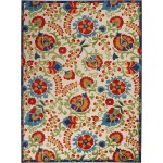 Nourison Aloha Multicolor Indoor Outdoor Area Rug 7 Feet 10 Inches by 10 Feet 6 Inches 7'10"X10'6"