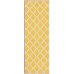 Ottomanson Glamour Collection Non-slip Trellis Design Runner Rug 20" x 59" Yellow