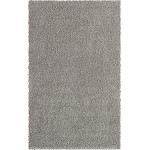 Rugs.com Über Cozy Solid Shag Collection Rug – 5' x 8' Cloud Gray Shag Rug Perfect for Bedrooms Dining Rooms Living Rooms