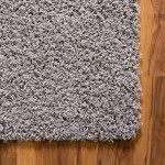 Rugs.com Über Cozy Solid Shag Collection Rug – 5' x 8' Cloud Gray Shag Rug Perfect for Bedrooms Dining Rooms Living Rooms