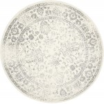 SAFAVIEH Adirondack Collection ADR109C Oriental Distressed Non-Shedding Dining Room Entryway Foyer Living Room Bedroom Area Rug 4' x 4' Round Ivory Silver