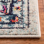 SAFAVIEH Madison Collection MAD473B Boho Chic Medallion Distressed Non-Shedding Living Room Bedroom Dining Home Office Area Rug 8' x 10' Cream Blue
