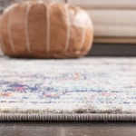 SAFAVIEH Madison Collection MAD473B Boho Chic Medallion Distressed Non-Shedding Living Room Bedroom Dining Home Office Area Rug 8' x 10' Cream Blue