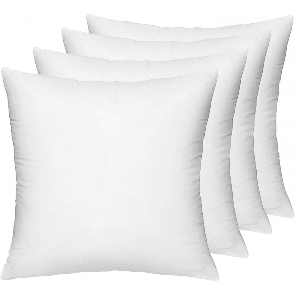 18x18 Pillow Insert Set of 4 Decorative Euro Square Throw Pillow Inserts for Couch Sofa Bed