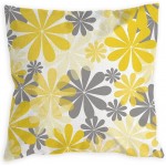 COLORPAPA Yellow Pillow Covers 18x18 Set of 4 Grey Decorative Throw Pillow Cover for Couch Modern Daisy Pillows Case for Living Room Cushion Bed Outdoor Yellow and Gray Home Decor