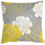 COLORPAPA Yellow Pillow Covers 18x18 Set of 4 Grey Decorative Throw Pillow Cover for Couch Modern Daisy Pillows Case for Living Room Cushion Bed Outdoor Yellow and Gray Home Decor