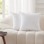 COZZZY 18x18 Pillow Inserts Set of 2 Decorative 18IN Pillow Insert with 100% Cotton Cover Throw Pillow Inserts 18 Inch Square Interior Sofa Pillow Inserts2 18"x18"
