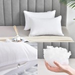 FavriQ 12 x 20 Throw Pillows with 100% Cotton CoverSet of 2 Lumbar Support Pillow for Chair Bed Car,Rectangle Square Interior Sofa Pillow Inserts Decorative Pillow Insert Pair White Couch Pillow