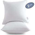 Leeden 20 x 20 Pillow Inserts Set of 2 Throw Pillow Inserts with 100% Cotton Cover 20 Inch Square Interior Sofa Pillow Inserts Decorative Pillow Insert Pair White Couch Pillow