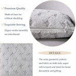 Mary Hatch Light Gray Faux Fur Throw Pillow Covers 20x20 inch Decorative Fluffy Pillow Covers Fuzzy Luxury Cushion Covers Textured Boho Extra Soft Pillowcases for Bed Couch Pack of 2