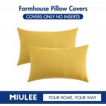 MIULEE Set of 2 Spring Throw Pillow Covers Decorative Throw Pillow Cover Farmhouse Covers Square Pillowcase Home Decor Decorations for Sofa Couch Bed Chair 12x20 Inch Yellow