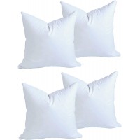 MoonRest 4 Pack Synthetic Down Square Pillow Insert Form Sham Stuffing 100% Down Alternative Microfiber Lined with Woven Cotton Cover for Throw Pillow Sofa Couch Cushion- Set of Four 22 x 22 Inch