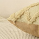 OMIO Pack of 2 Soft Plush Short Faux Wool Velvet Decorative Throw Pillow Covers Luxury Square Pillowcases Boho Cushion Covers for Couch Sofa Bedroom 20"x20" Beige