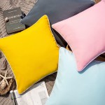 Phantoscope Pack of 2 Outdoor Waterproof Throw Pillow Covers Decorative Square Outdoor Pillows Cushion Case Patio Pillows for Couch Tent Sunbrella 18''x18'' Yellow