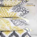 Phantoscope Set of 4 New Living Series Decorative Throw Pillow Case Cushion Cover Yellow and Grey 22 x 22 inches 55 x 55 cm