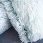 Plush Soft Faux Fur Throw Pillow Covers Fluffy Decorative Shaggy Pillowcases Luxury Fuzzy Cushion Covers for Bedding Cushion Couch Sofa Bedroom HomeGreen 2 pcs Pack 20''x20''