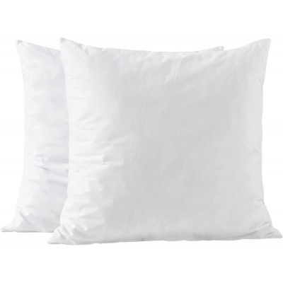 Premium Pillow Inserts 28x28-Shredded Memory Foam Fill-Home Couch Hotel Collection- Euro Decorative Throw Pillow Inserts with Long Support- Cotton Fabric- 2 Pack