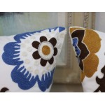 Spring Flower Throw Pillow Covers Outdoor Decorative Pillowcases Embroidered Cushion for Couch Sofa Bed Farmhouse 2 Pcs