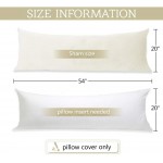 StangH Velvet Body Pillow Cover with Zipper Super Soft Touch Body Pillowcase for Babies Pregnant Women Adults Ivory 20 x 54-inch 1 Piece…