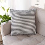 Throw Pillow Covers 22x22 Decorative Pillows for Couch Set of 2 Rustic Linen Striped Cushion Cover Soft Large Pillowcase for Bedding Decor Sofa Outdoor Farmhouse Home Black and White