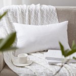 YSTHER Down Feather Throw Pillow Inserts 14x22 Set of 2 Square Form Sham Stuffer Premium Hypoallergenic Cotton Lumbar White Decorative Sofa Cushion Couch