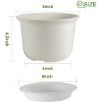 15 Pack Planters ZOUTOG 6 inch Plastic Plant Pots Indoor with Drainage Hole and Tray Plants Not Included White
