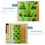5 Tier Stackable Flowerpot with Universal Wheel Tray Plastic Smart Planting Pots Stand Stacking Planters Strawberry Planting Pots Vertical Gardening Planter Stackable Flower Pot Tower Purple