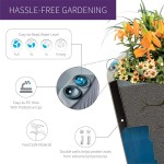 Crescent Garden Dot TruDrop Planter Self-Watering Plant Pot 26-Inch Caviar Black