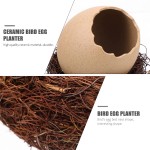 EXCEART 1 Set Artificial Birds Nest Eggshell Planter Handmade Bird Nest Egg Decorative Bird Nest for Shooting Gardening Props Home Decor