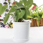 Favrison 2 Pack 8 Inch Orchid Pots with Holes Plastic Flower Pots for Indoor Outdoor Flower Plants Decorative Mesh Planter Pots 2 Pcs White