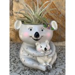 GFF Grass Flip Flops Animal Planter Succulent Pot Cute Koala Pot for Succulents Cactus and Other Small Plants Resin Composite for Indoor Outdoor with Drainage Hole and Plug