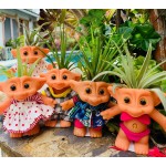 GFF Grass Flip Flops Cute Troll Planter Pots 4 Inch Funny Decorative for Succulents Air Plants and More Fun Unique Home Decor Gift Indoor Outdoor Face Pot Animal Plant Not Included Baby