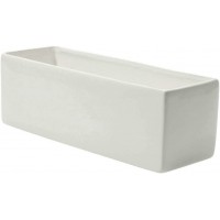 Glossy White Ceramic Planter 4 x 12 Inches Urban Rectangular Pot for Succulents Modern Planter for Office or Home