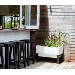 Glowpear Self-Watering Urban Garden Planter 29.5" in Raised Pot UV Stable Scalable Indoor | Outdoor Water Gauge for Home Deck Kitchen Gardening