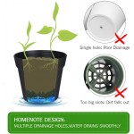 HOMENOTE Pots for Plants 15 Pack 6 inch Plastic Planters with Multiple Drainage Holes and Tray Plant Pots for All Home Garden Flowers Succulents Black