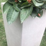 Kante RF0002A-C80021-2 Lightweight Durable Modern Tall Square Outdoor Planter Weathered Concrete