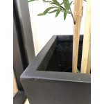 Kante RF0004C-C70221 Lightweight Concrete Modern Tapered Tall Rectangle Outdoor Planter Burnished Black