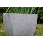 Kante RF0126C-C80021 Lightweight Modern Flared Square Planter 17.7" x 17.7" x 17.7" Natural Concrete