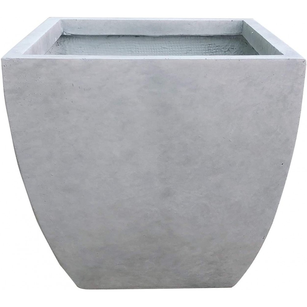 Kante RF0126C-C80021 Lightweight Modern Flared Square Planter 17.7" x 17.7" x 17.7" Natural Concrete