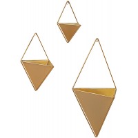 Kate and Laurel Tulla Geometric Planters Set of 3 Gold Sophisticated Set of Planters for Modern Decor