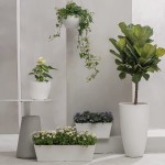 La Jolie Muse Flower Pots Outdoor Garden Planters Indoor Plant Pots W  Drainage Holes Matte White 19 +22cm