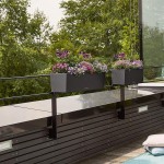 Lechuza 15652 Balconera Stone 50 Self-Watering Garden Planter for Indoor and Outdoor Use Graphite Black
