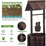 Notume Wooden Wishing Wells for Outdoors with Hanging Bucket  Wishing Well Planters Rustic Style Patio Garden Ornamental Brown