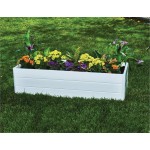 Nuvue Products 26005 Patio 16" Wide x 44.5" Long x 11.5" High-White Garden Planter Box 16" x 44.5" x 11.5"