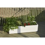 Nuvue Products 26005 Patio 16" Wide x 44.5" Long x 11.5" High-White Garden Planter Box 16" x 44.5" x 11.5"