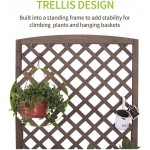 Outdoor Planter Box with Trellis Vertical Raised Garden Bed with Drainage Holes
